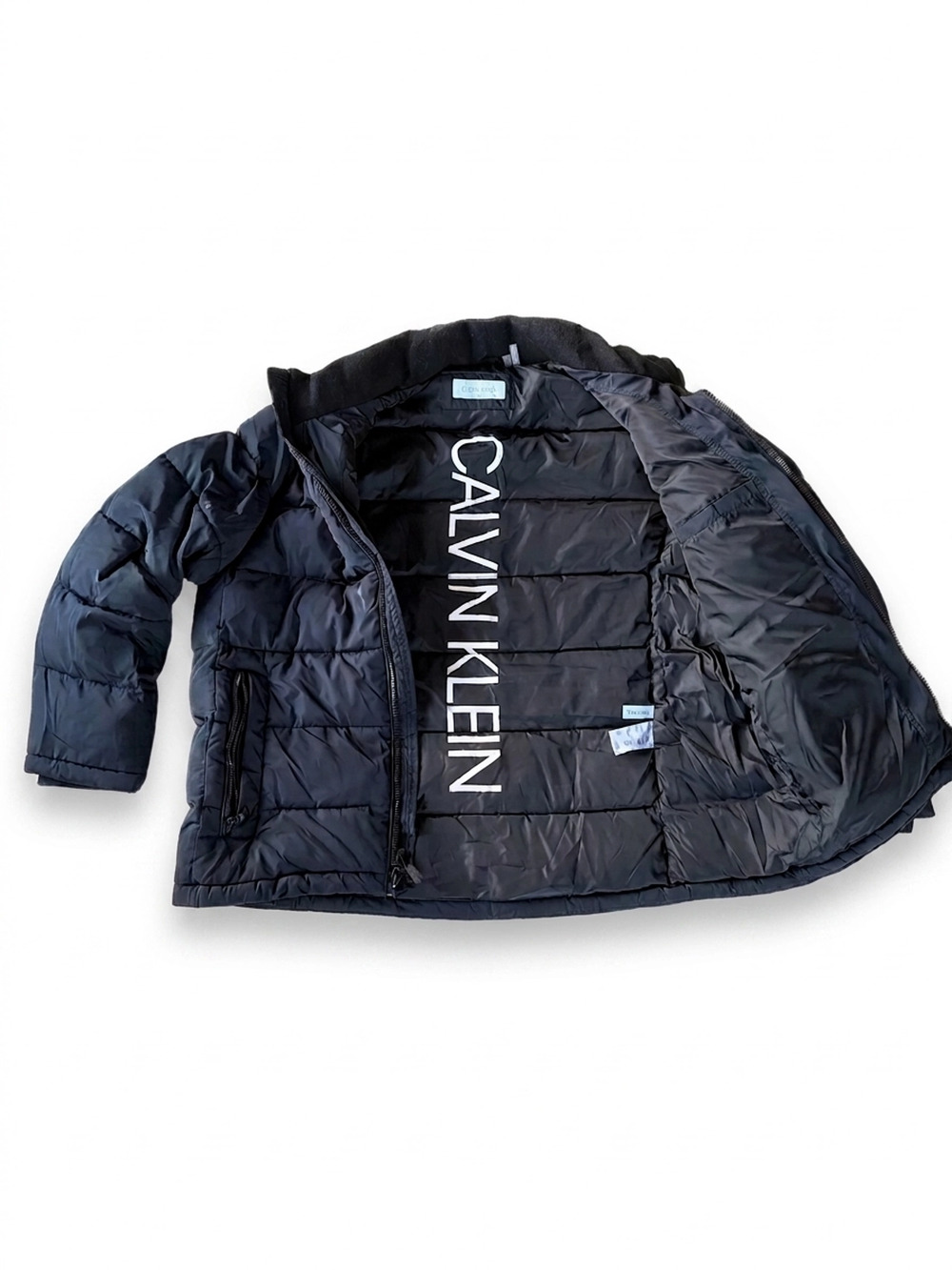 Calvin Klein Puffer Jacket | Blue | Size S | Lightweight Zip Front